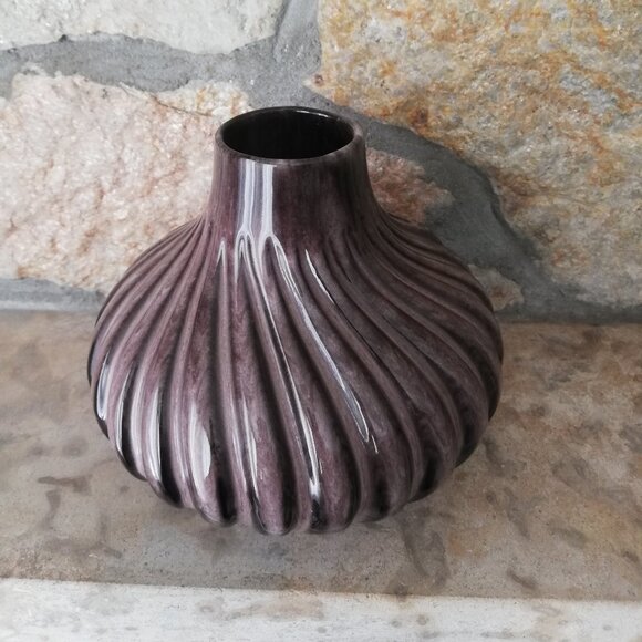 Vintage Art Pottery Vase Round Onion Shape MCM - Picture 6 of 7